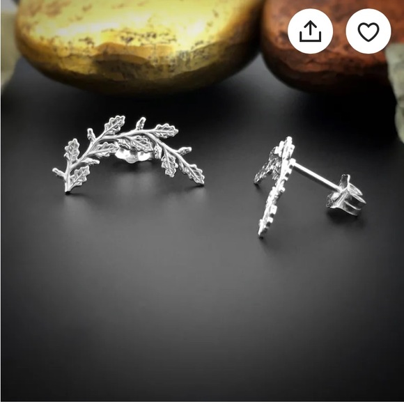 🎁🛍️🌕🍃🎄Ornate Mistletoe/Leaf Branch Sterling Silver piece - Picture 3 of 6